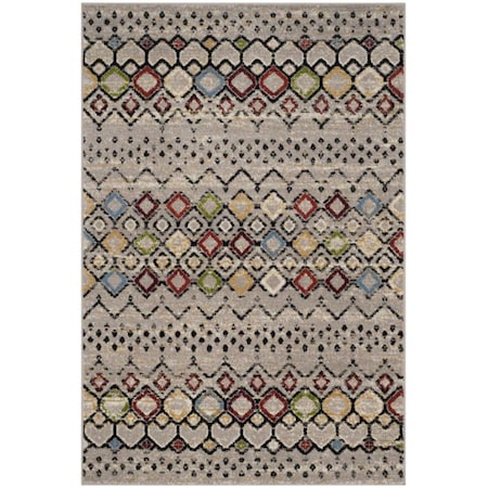 Safavieh 2 ft.-3 in. x 14 ft. Runner Amsterdam Power Loomed Rug; Light Grey & Multi Color AMS108G-214